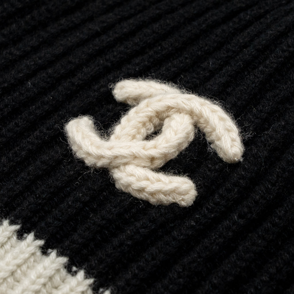 chanel-hat-black-white-logo