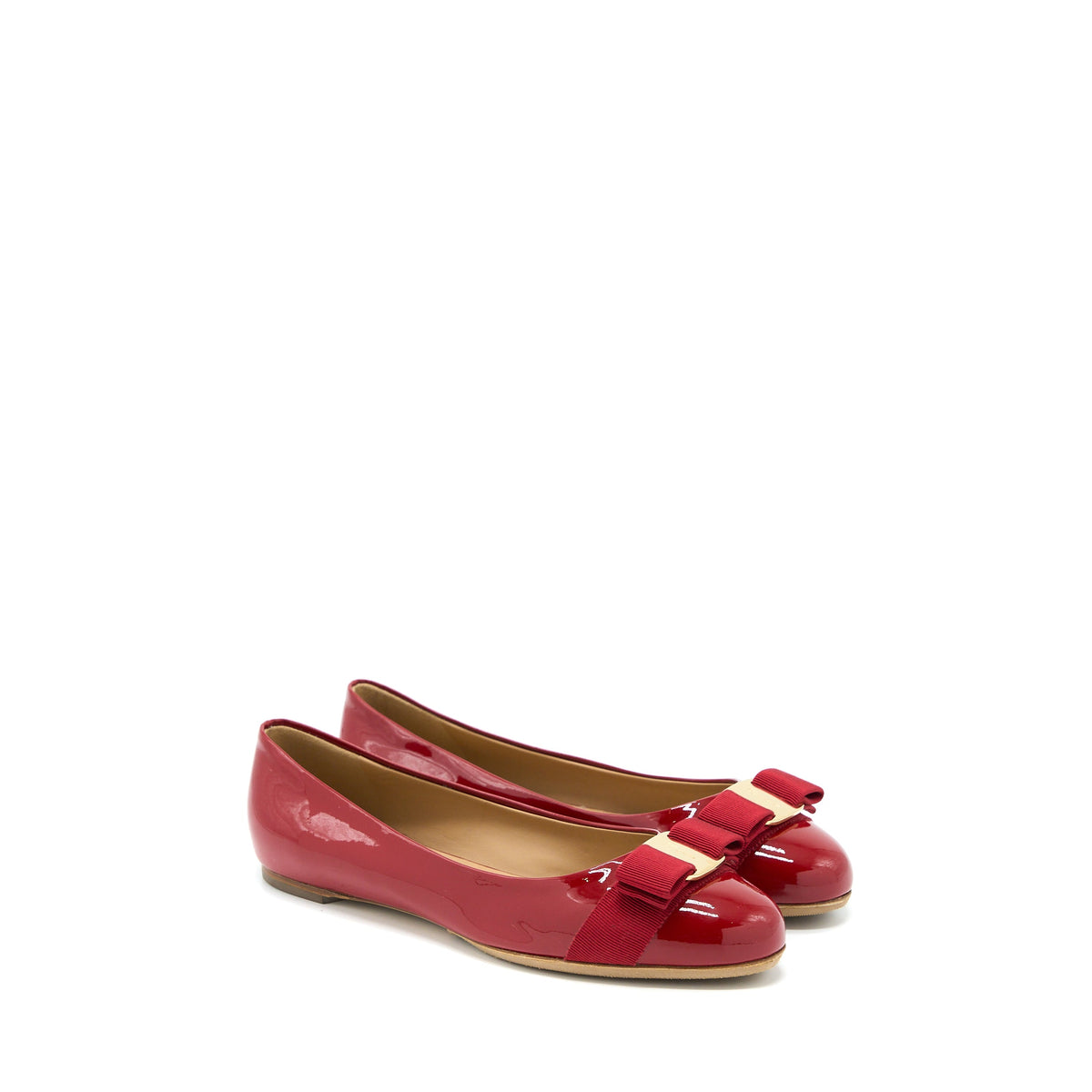 ferragamo-size-7-5c-varuna-ballet-flats-red