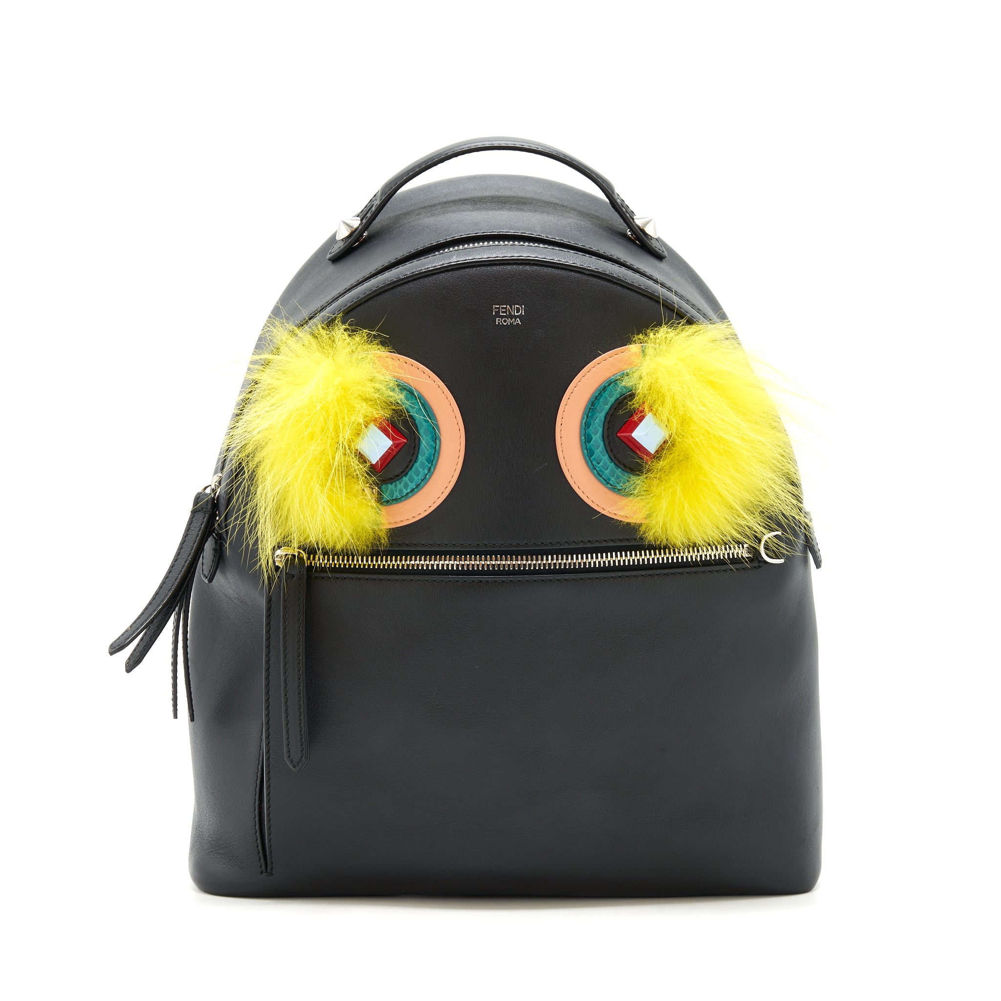 fendi-monster-backpack-black-yellow-fur