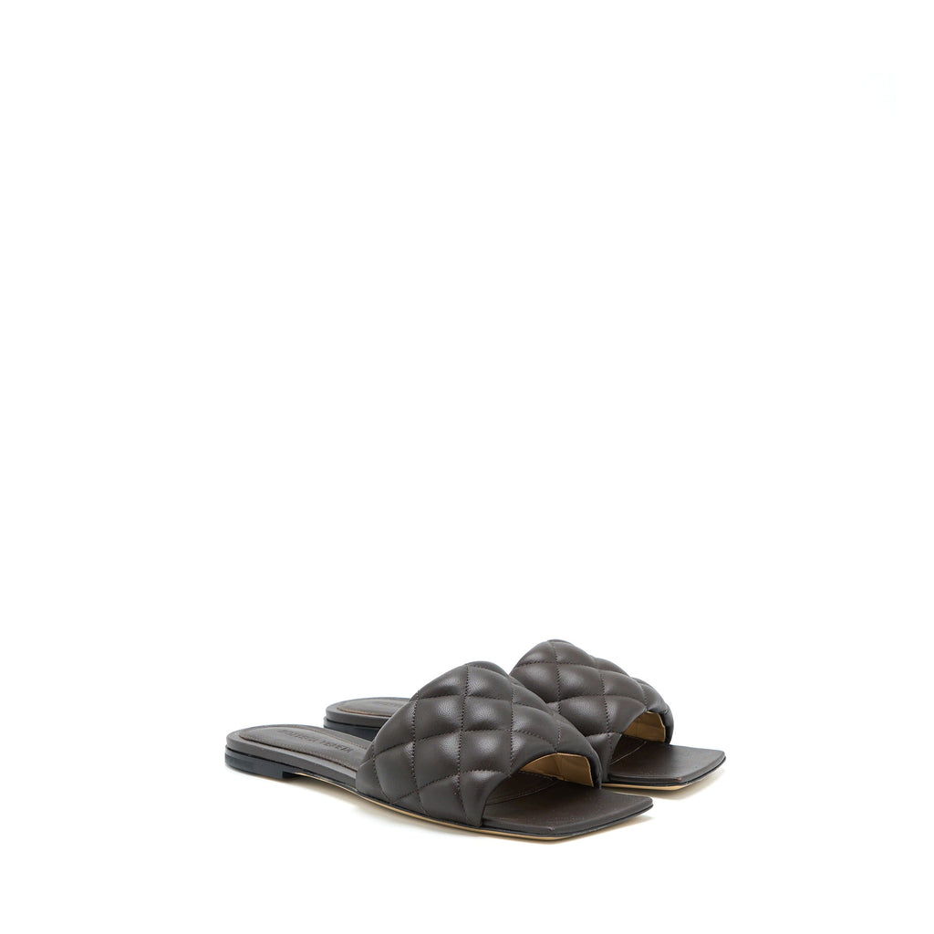 bottega-veneta-size-36-5-padded-sandals-leather-dark-brown