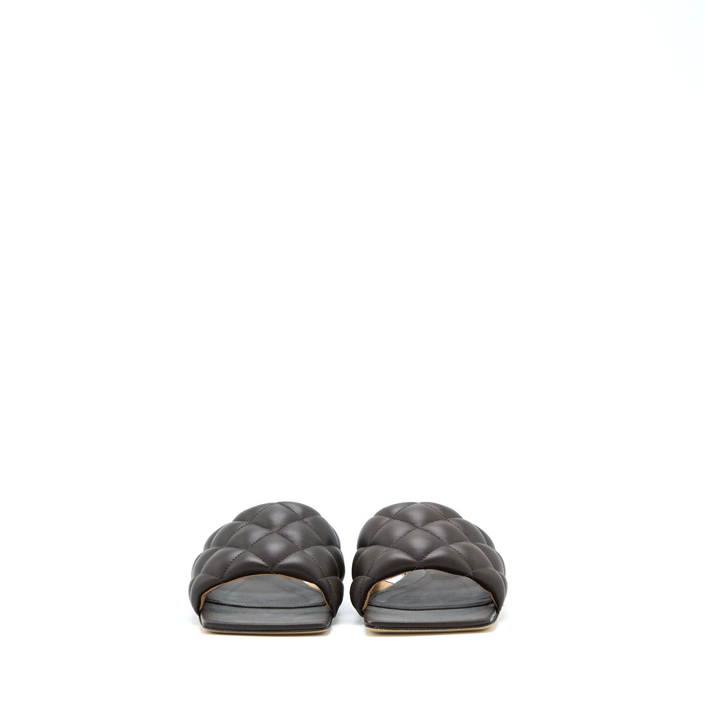 bottega-veneta-size-36-5-padded-sandals-leather-dark-brown