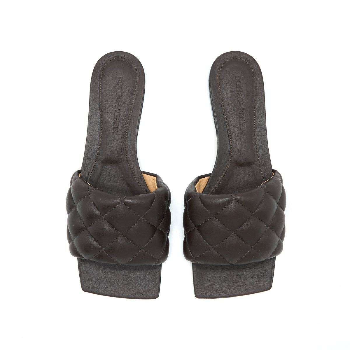 bottega-veneta-size-36-5-padded-sandals-leather-dark-brown