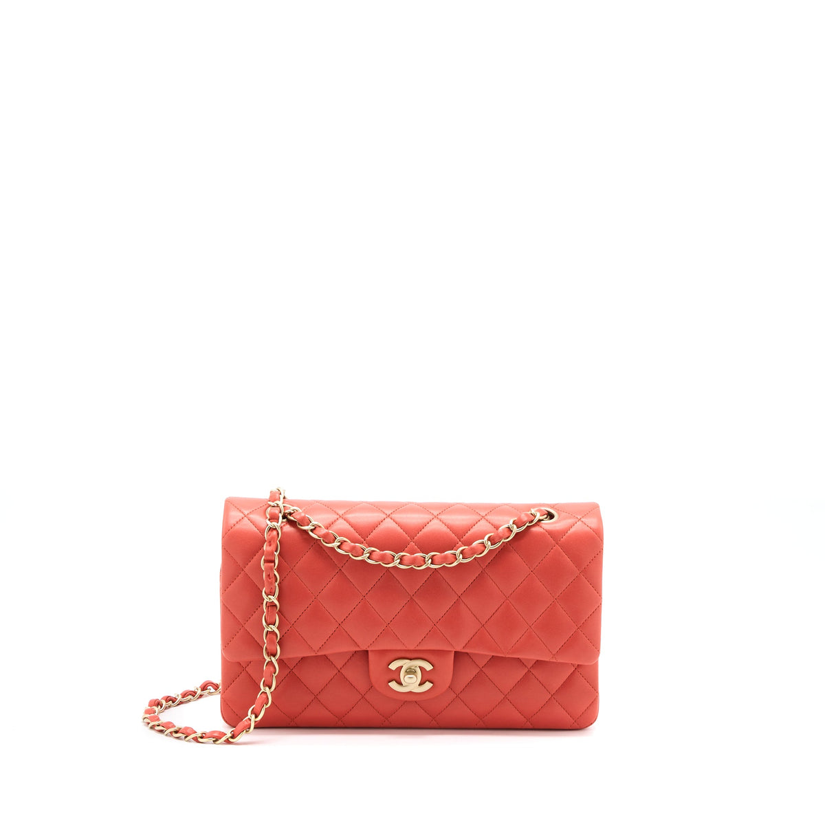chanel-medium-classic-double-flap-bag-lambskin-coral-brushed-ghw