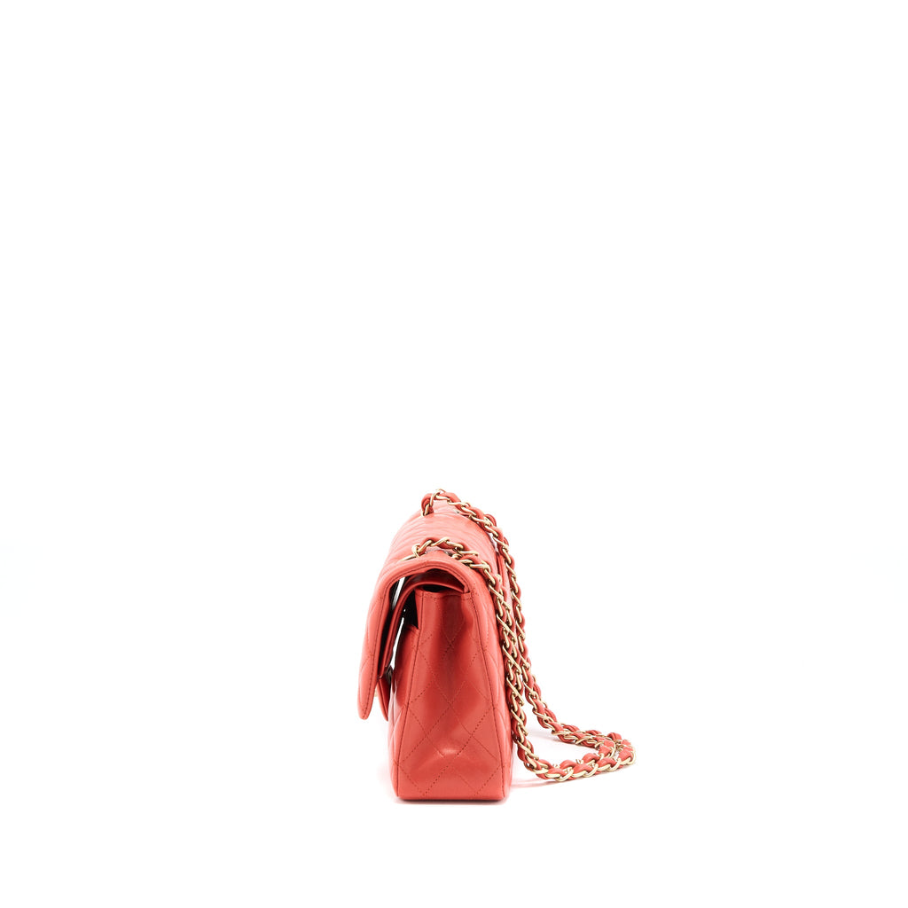 chanel-medium-classic-double-flap-bag-lambskin-coral-brushed-ghw