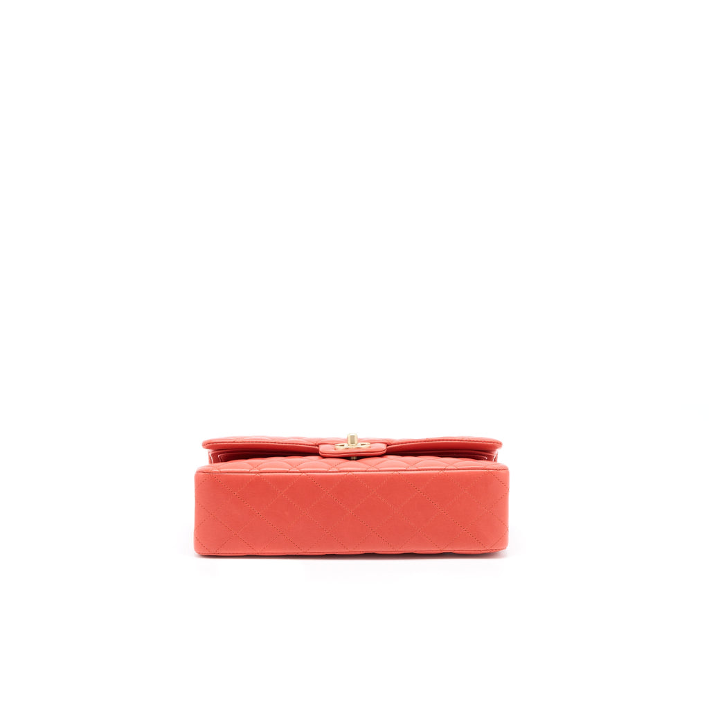 chanel-medium-classic-double-flap-bag-lambskin-coral-brushed-ghw