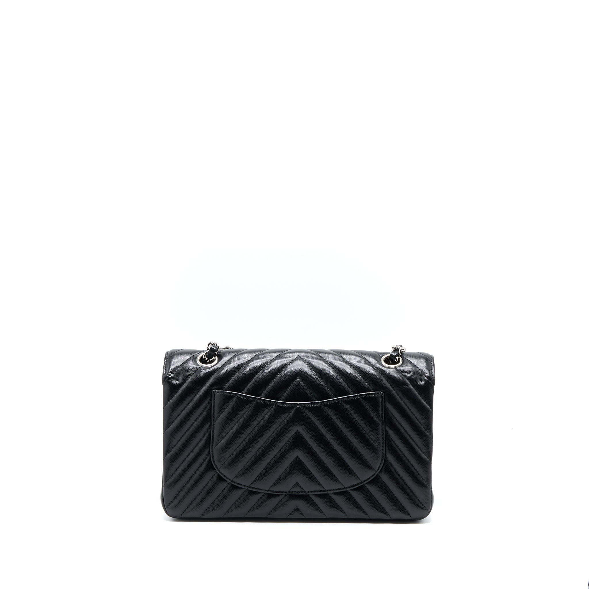 chanel-medium-classic-double-flap-bag-chevron-caviar-black-shw