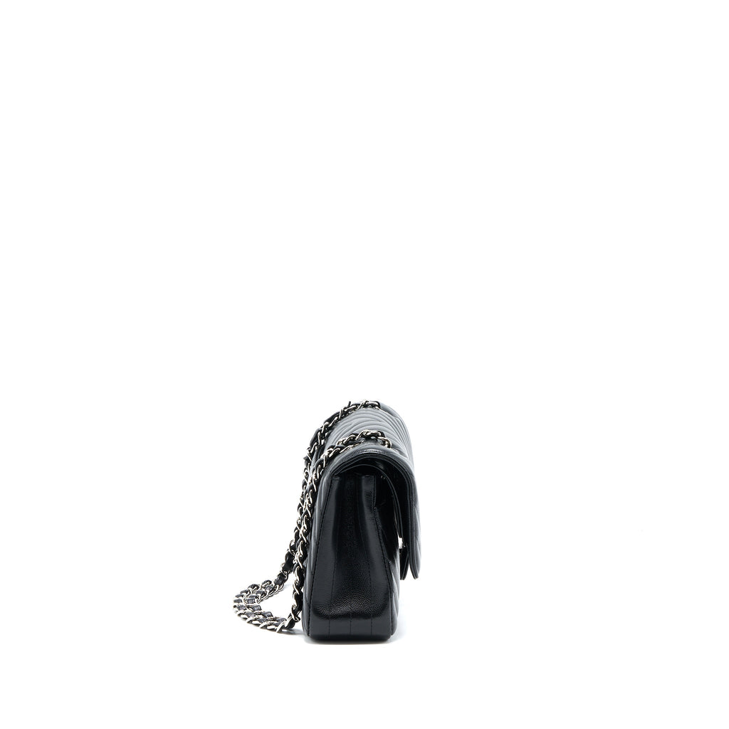 chanel-medium-classic-double-flap-bag-chevron-caviar-black-shw
