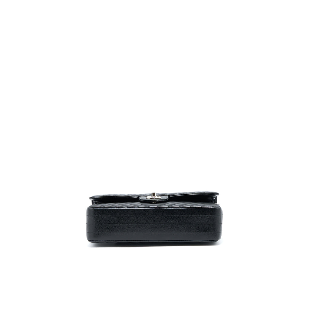 chanel-medium-classic-double-flap-bag-chevron-caviar-black-shw