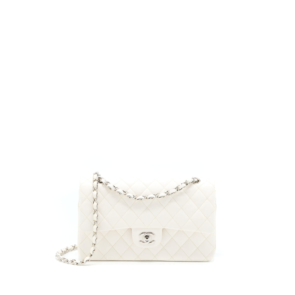 chanel-medium-classic-double-flap-bag-caviar-white-shw-microchip