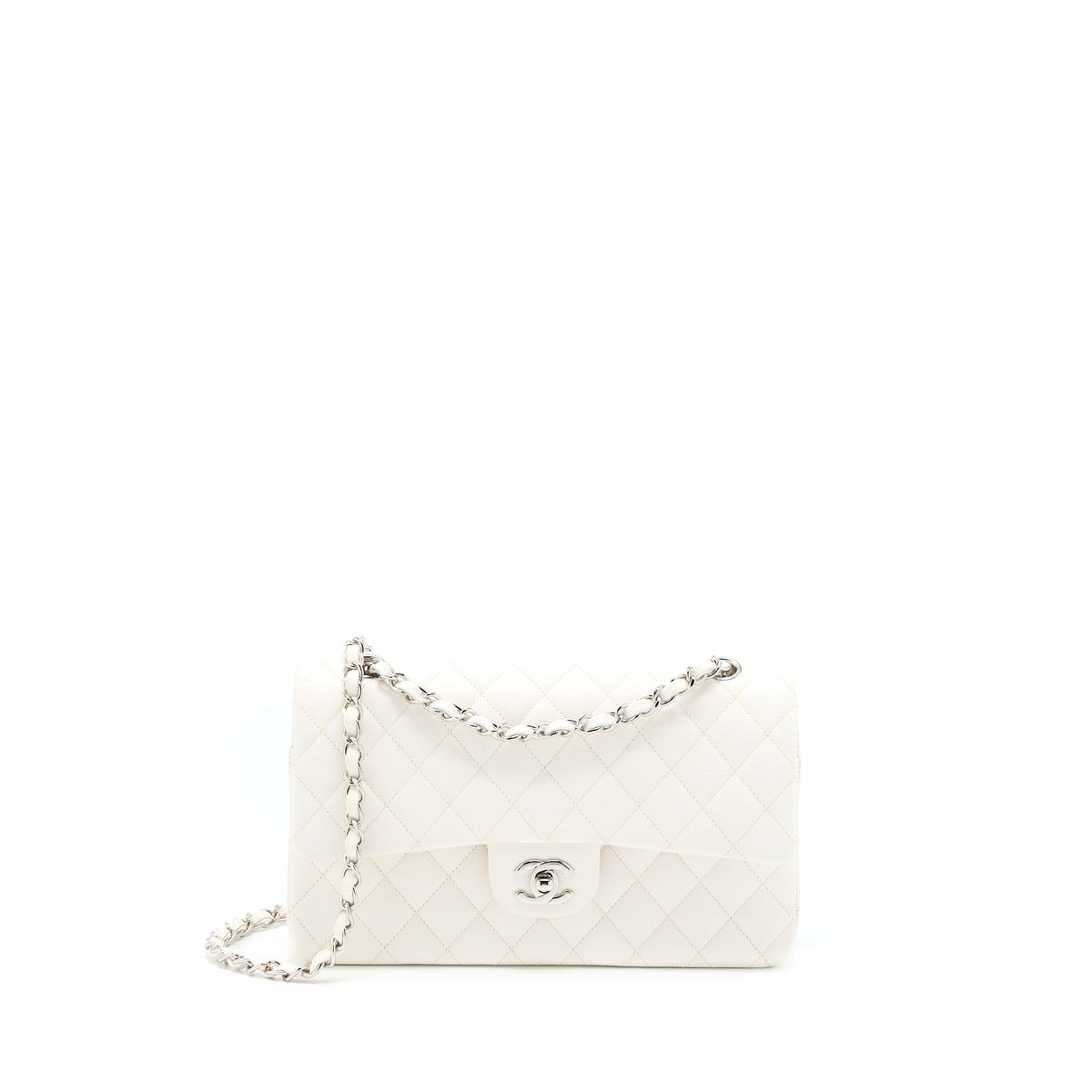 chanel-medium-classic-double-flap-bag-caviar-white-shw-microchip