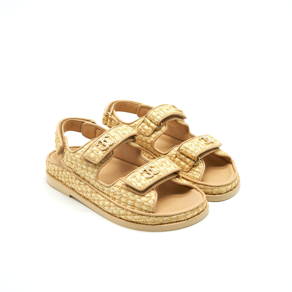 chanel-tweed-dad-sandals-size-36c