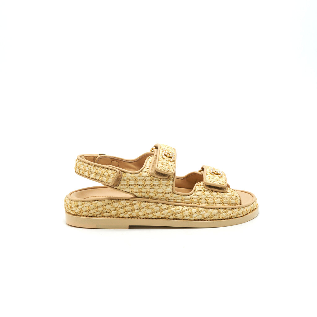 chanel-tweed-dad-sandals-size-36c