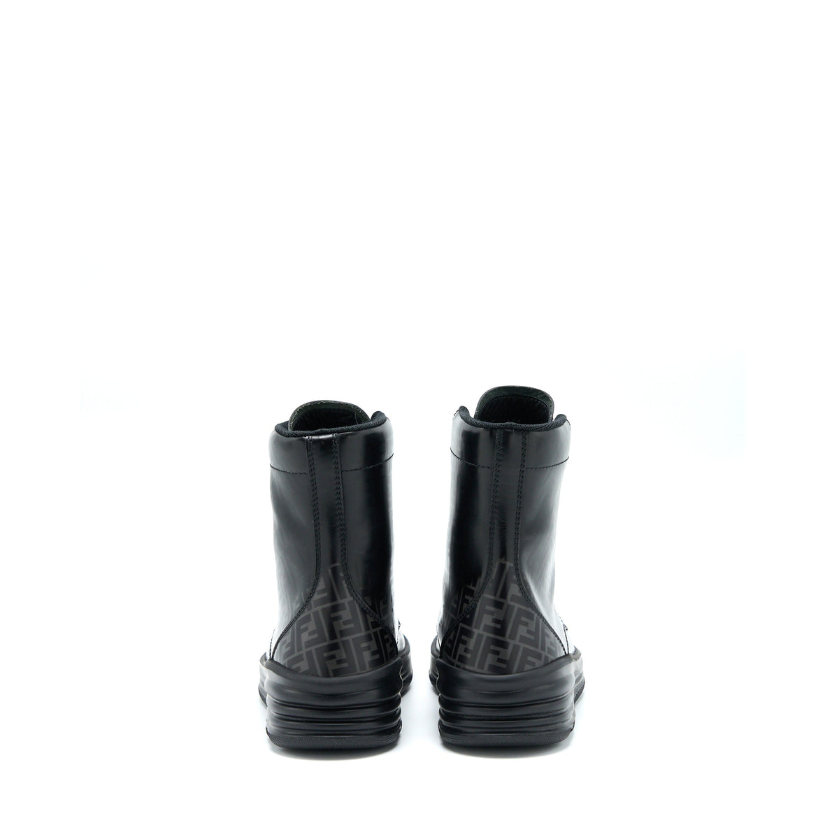 fendi-size-6-ff-print-boots-calfskin-black