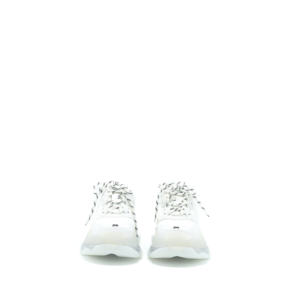 balenciaga-size-36-triple-s-sneakers-clear-sole-in-white-double-foam-mesh