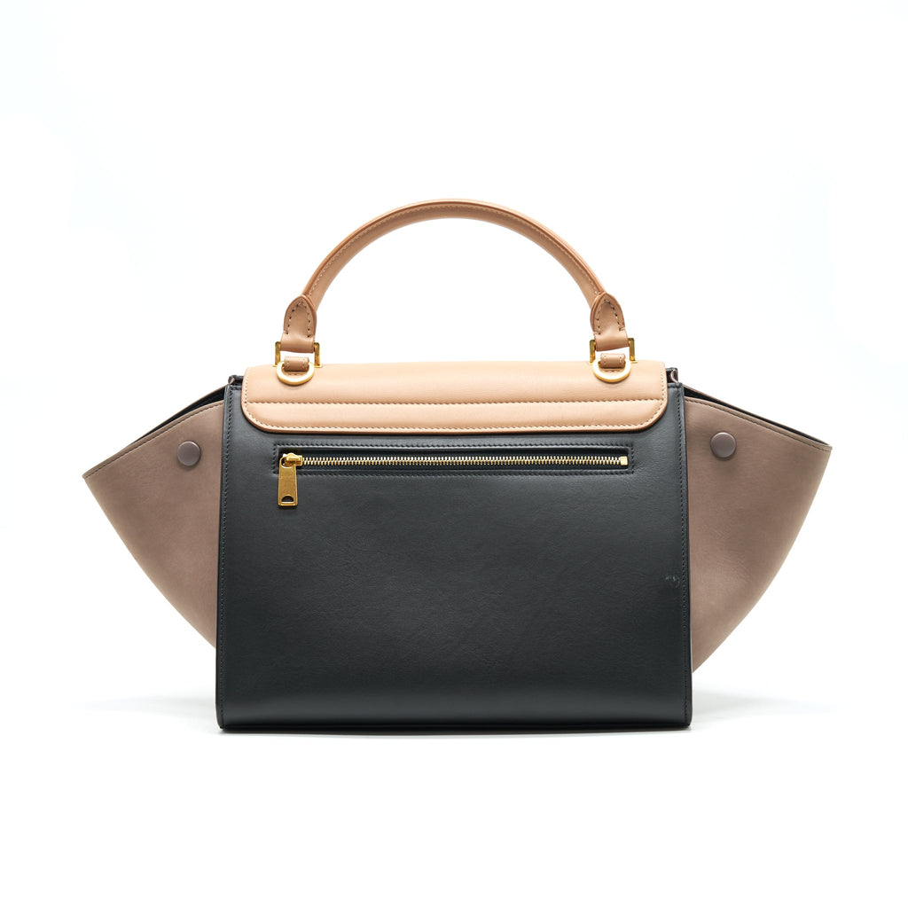 celine-small-trapeze-bag-multi-colour-beige-black-pink-beige