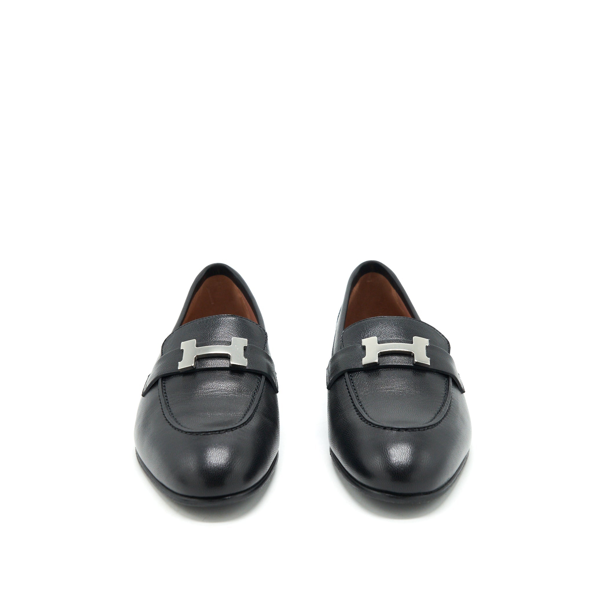 hermes-size-37-black-paris-fitted-loafer-shw
