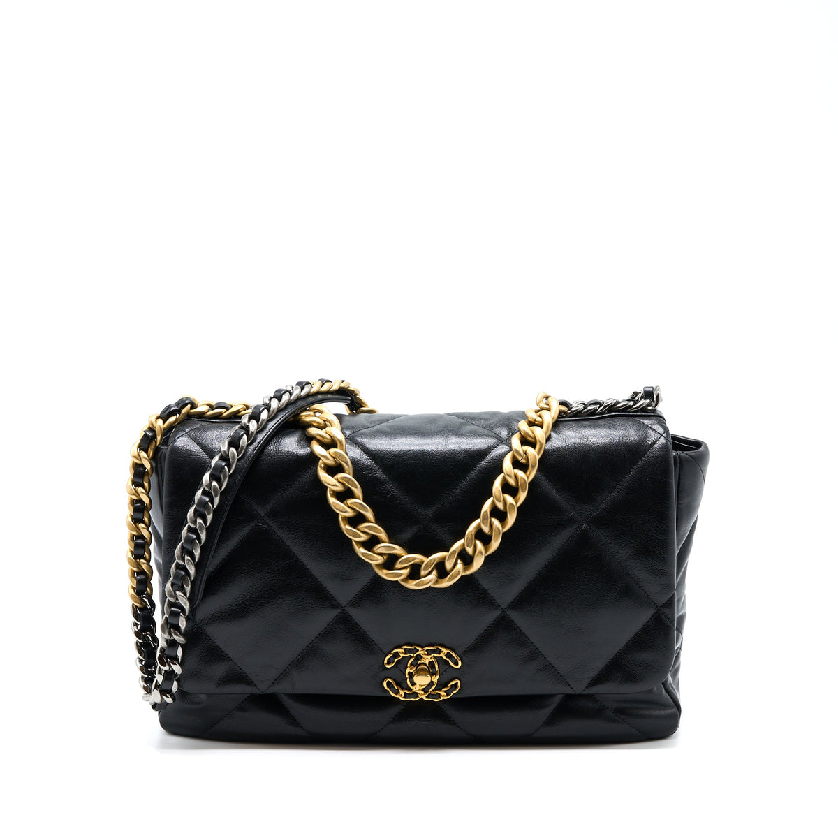 chanel-maxi-19-bag-goatskin-black-multicolour-hardware