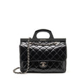 chanel-quilted-small-cc-delivery-flap-bag-glazed-calfskin-black-shw