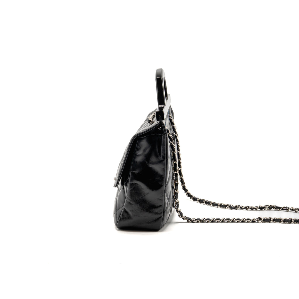 chanel-quilted-small-cc-delivery-flap-bag-glazed-calfskin-black-shw