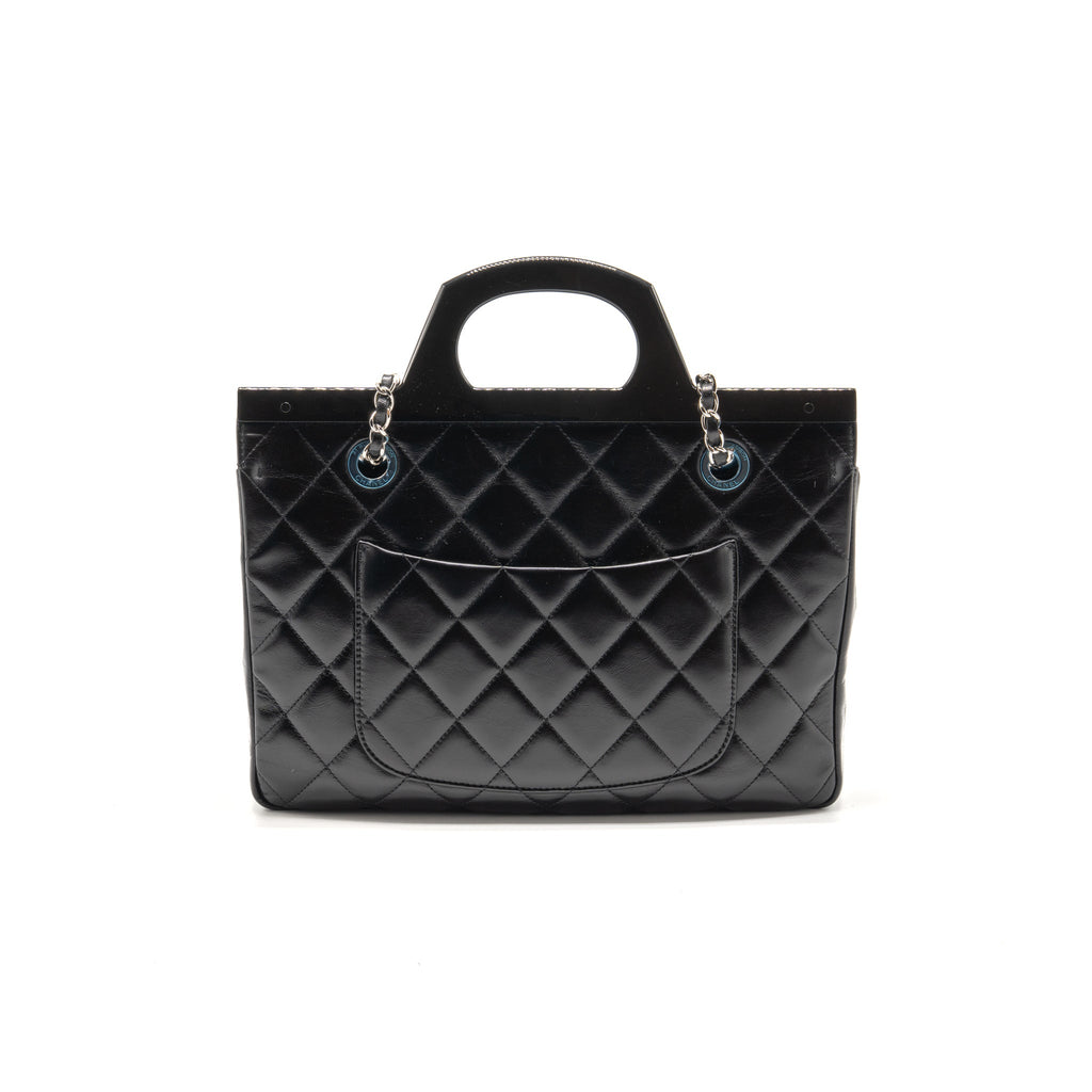 chanel-quilted-small-cc-delivery-flap-bag-glazed-calfskin-black-shw