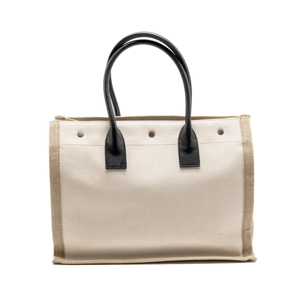 saint-laurent-ysl-rive-gauche-tote-bag-canvas-leather-light-beige-black