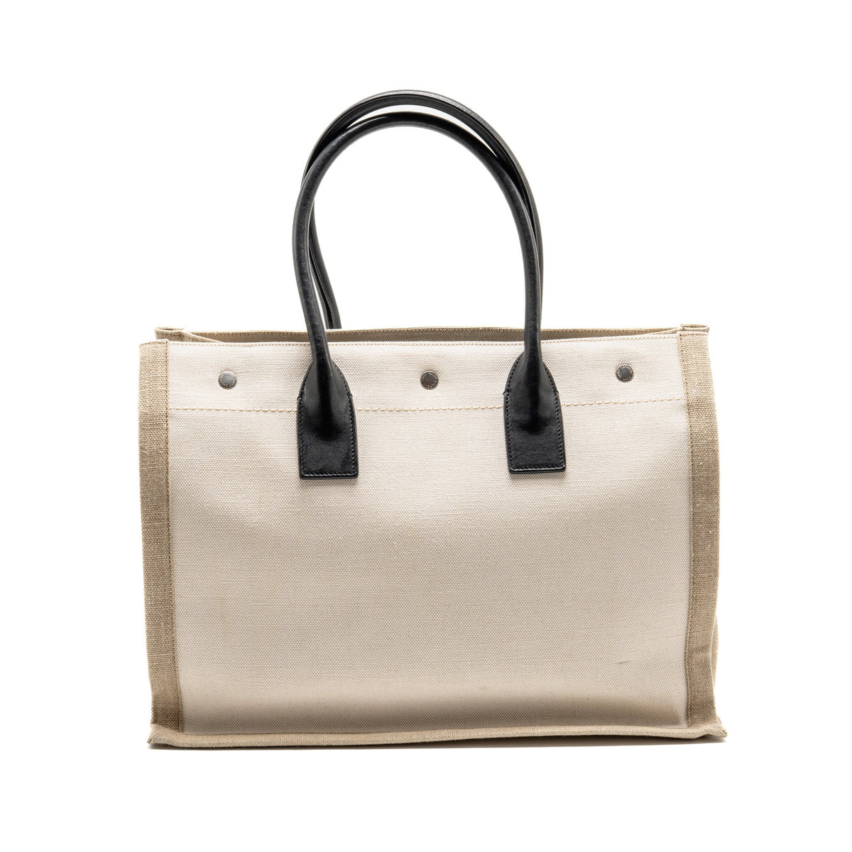saint-laurent-ysl-rive-gauche-tote-bag-canvas-leather-light-beige-black
