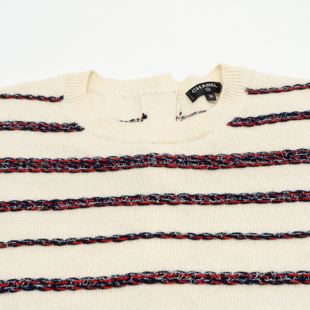 chanel-20s-size-36-stripe-pullover-backbuttons-cardigan-cashmere-white-multicolour