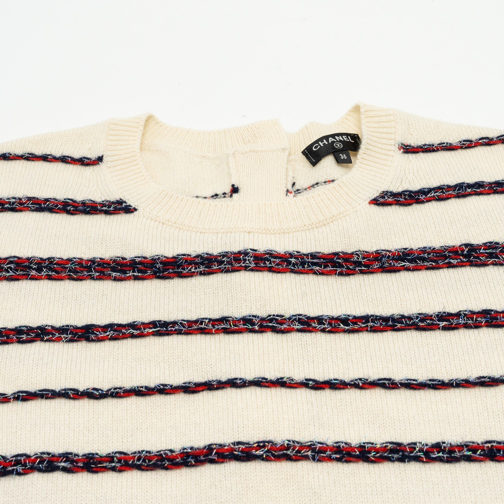 chanel-20s-size-36-stripe-pullover-backbuttons-cardigan-cashmere-white-multicolour