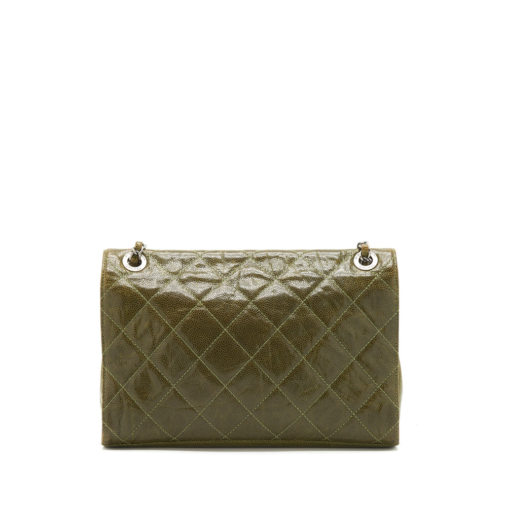 chanel-quilted-grained-calfskin-bag-olive-green-ruthenium-hardware