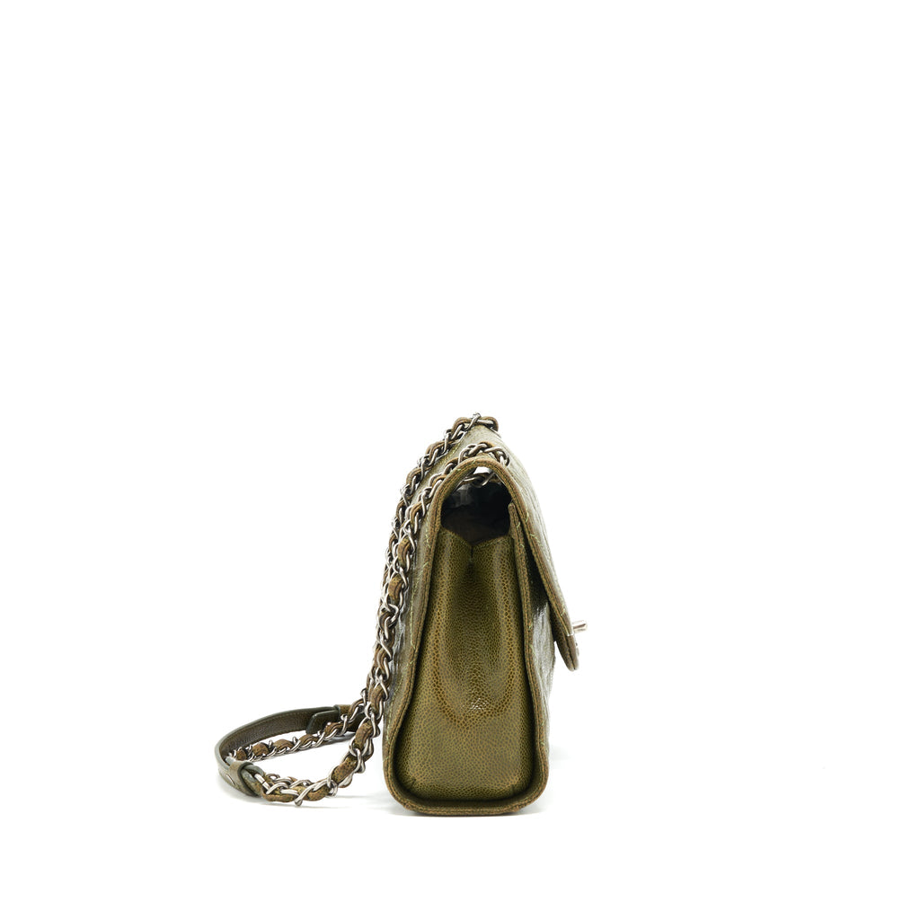 chanel-quilted-grained-calfskin-bag-olive-green-ruthenium-hardware