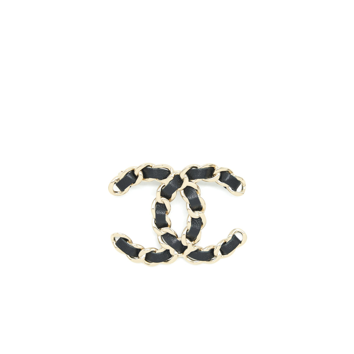 chanel-cc-logo-leather-chain-brooch-black-and-light-gold-tone