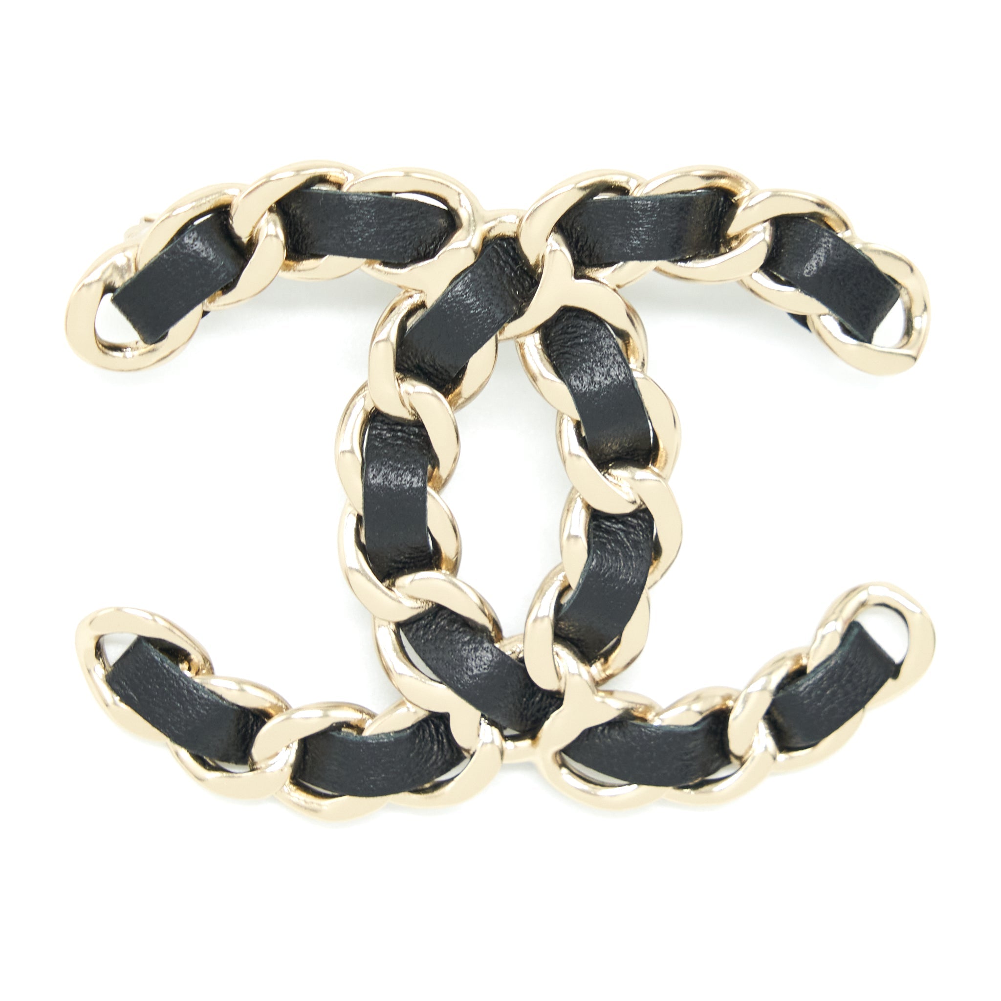chanel-cc-logo-leather-chain-brooch-black-and-light-gold-tone