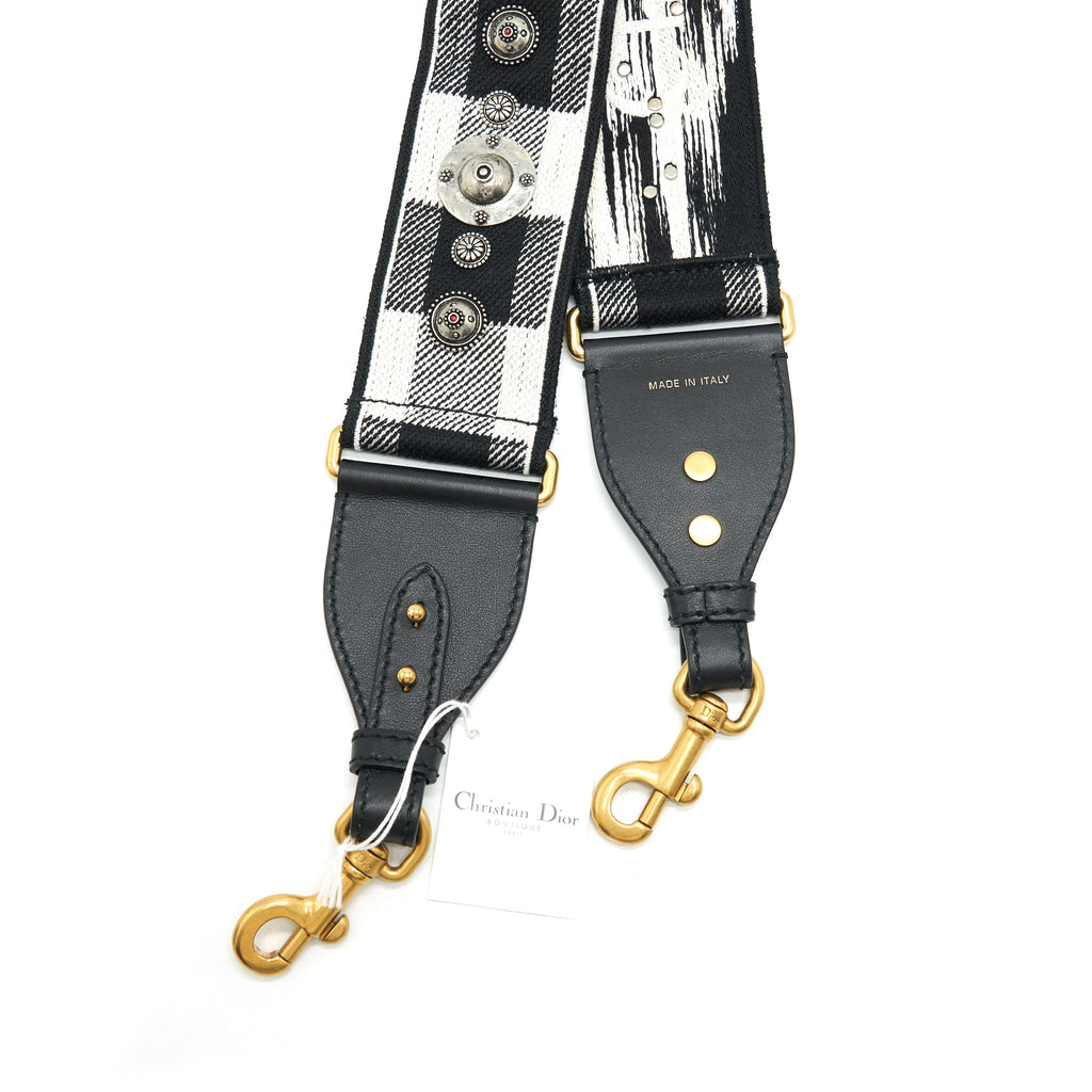 dior-shoulder-strap-black-white-with-metal-medallions