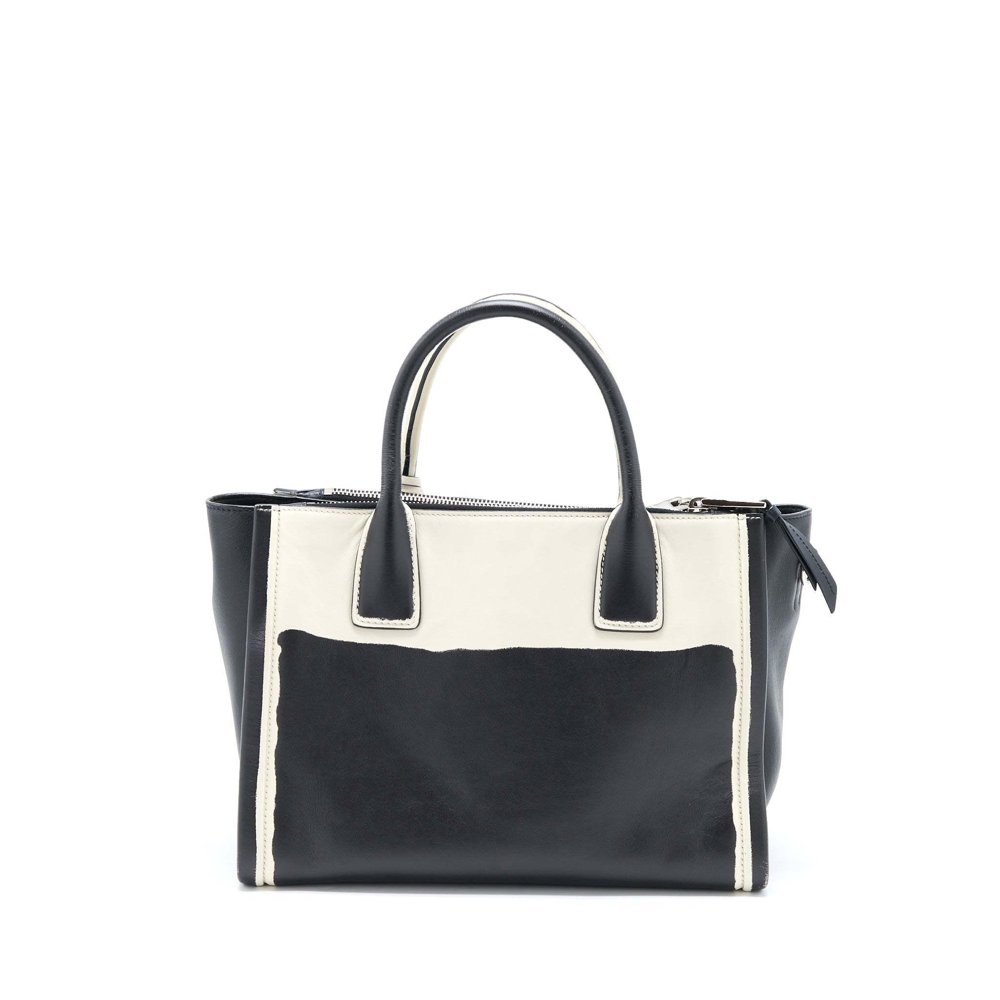 prada-double-zip-tote-bag-calfskin-black-white-shw