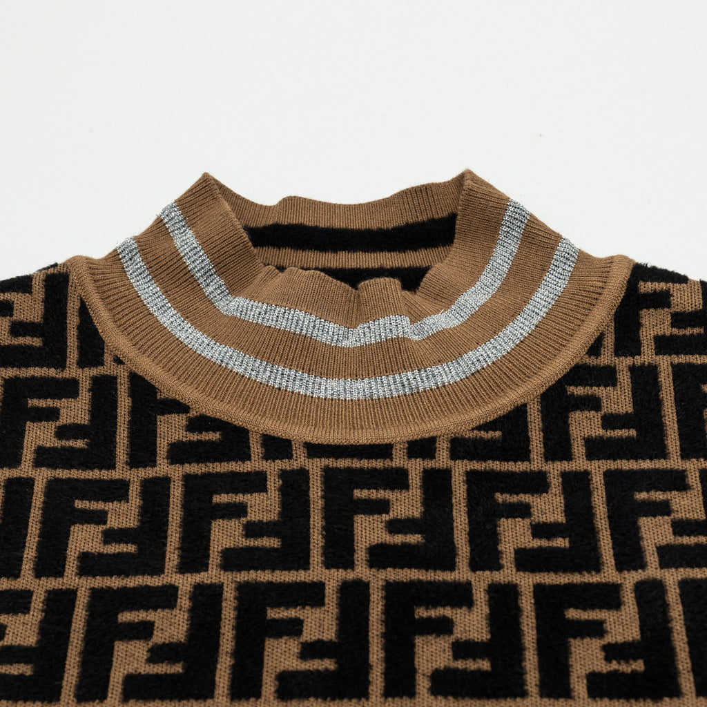 fendi-size-38-ff-knit-top-viscose-polyester-brown-black