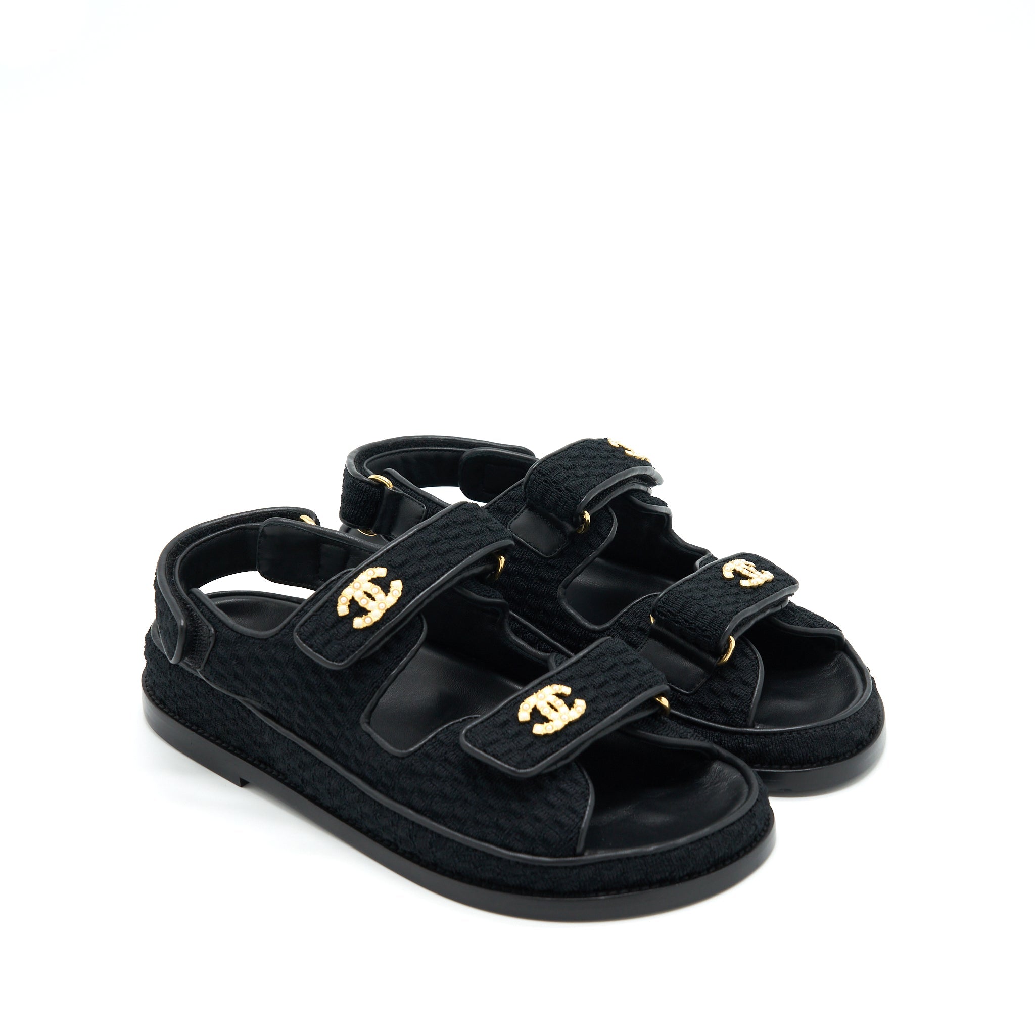 chanel-size-38-dad-sandal-black-with-gold-cc-logo