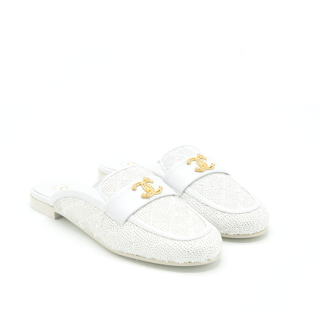 chanel-size-38-cc-logo-sequins-lambskin-mule-white-ghw
