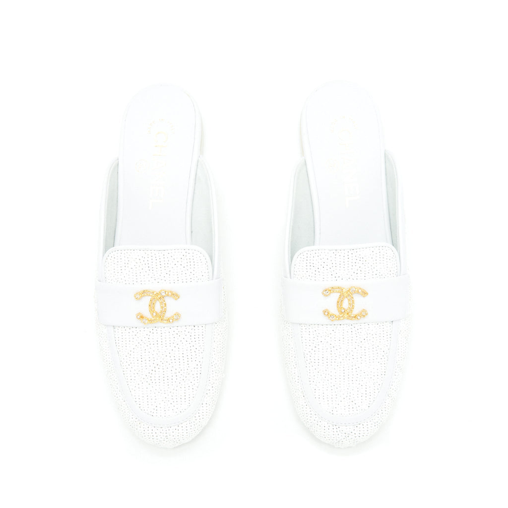 chanel-size-38-cc-logo-sequins-lambskin-mule-white-ghw