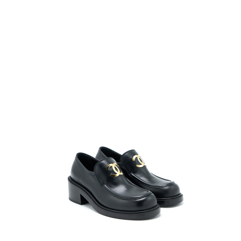 chanel-22k-size-38-loafer-leather-black-ghw
