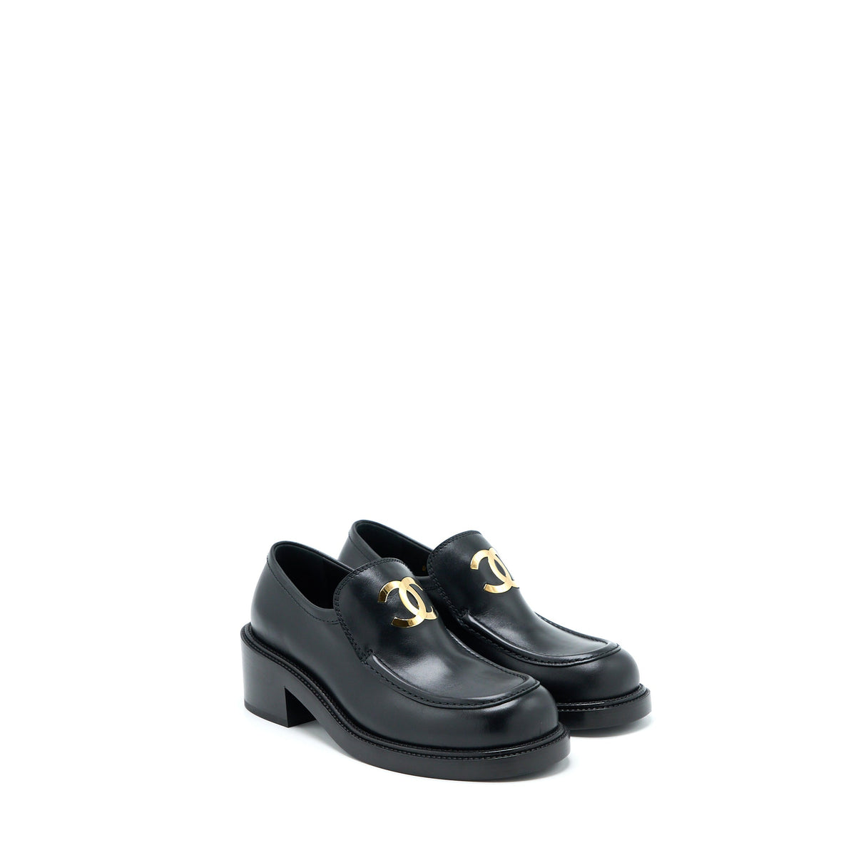 chanel-22k-size-38-loafer-leather-black-ghw