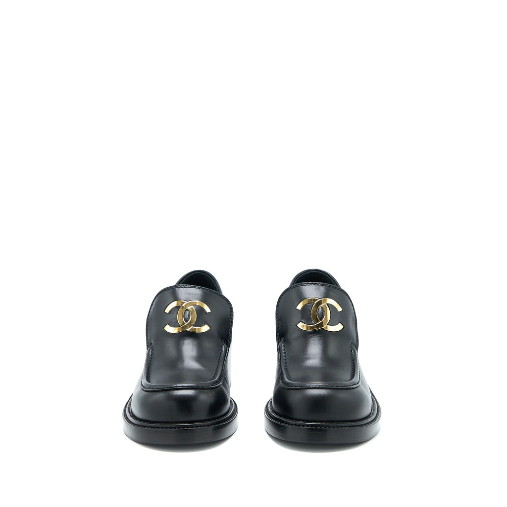 chanel-22k-size-38-loafer-leather-black-ghw