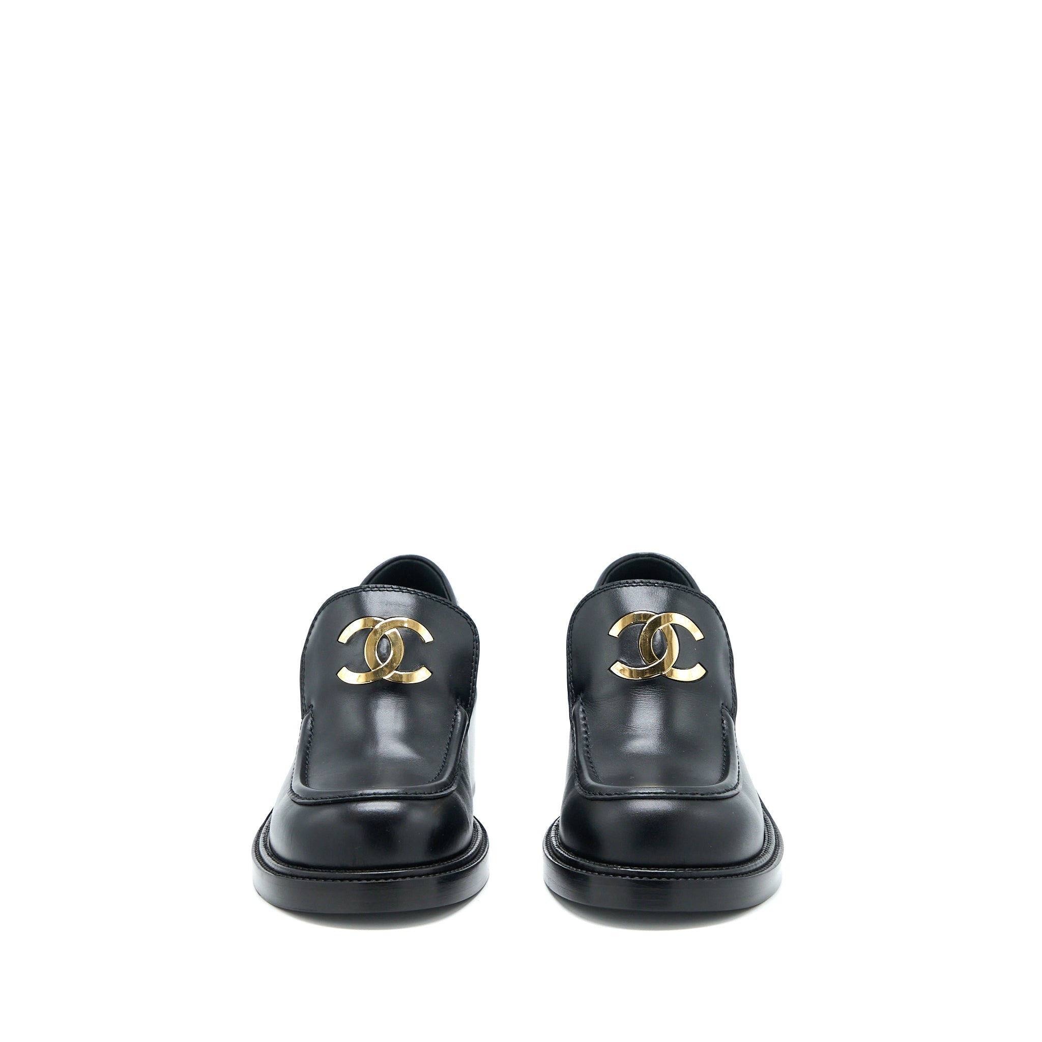 chanel-22k-size-38-loafer-leather-black-ghw