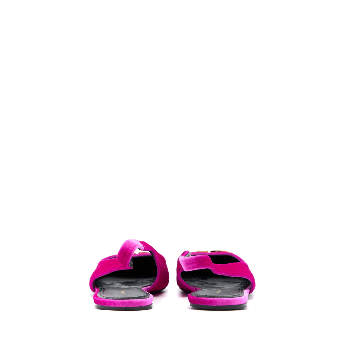 balenciaga-size-39-5-ballet-flats-bb-velvet-pink-gold-tone