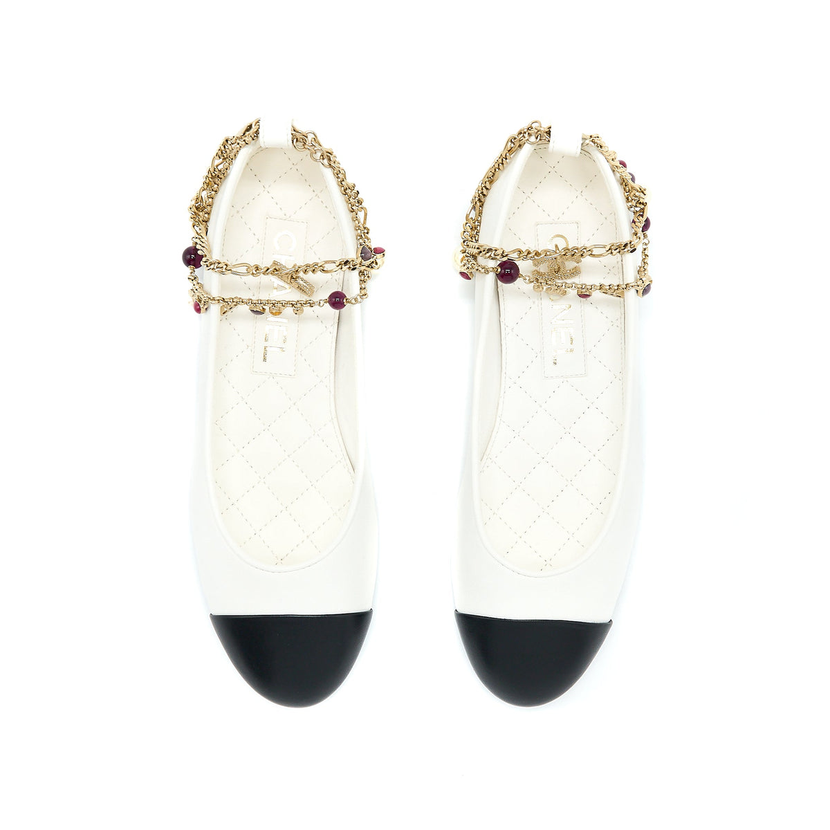 chanel-size-36-ballerina-shoes-with-charm-chain