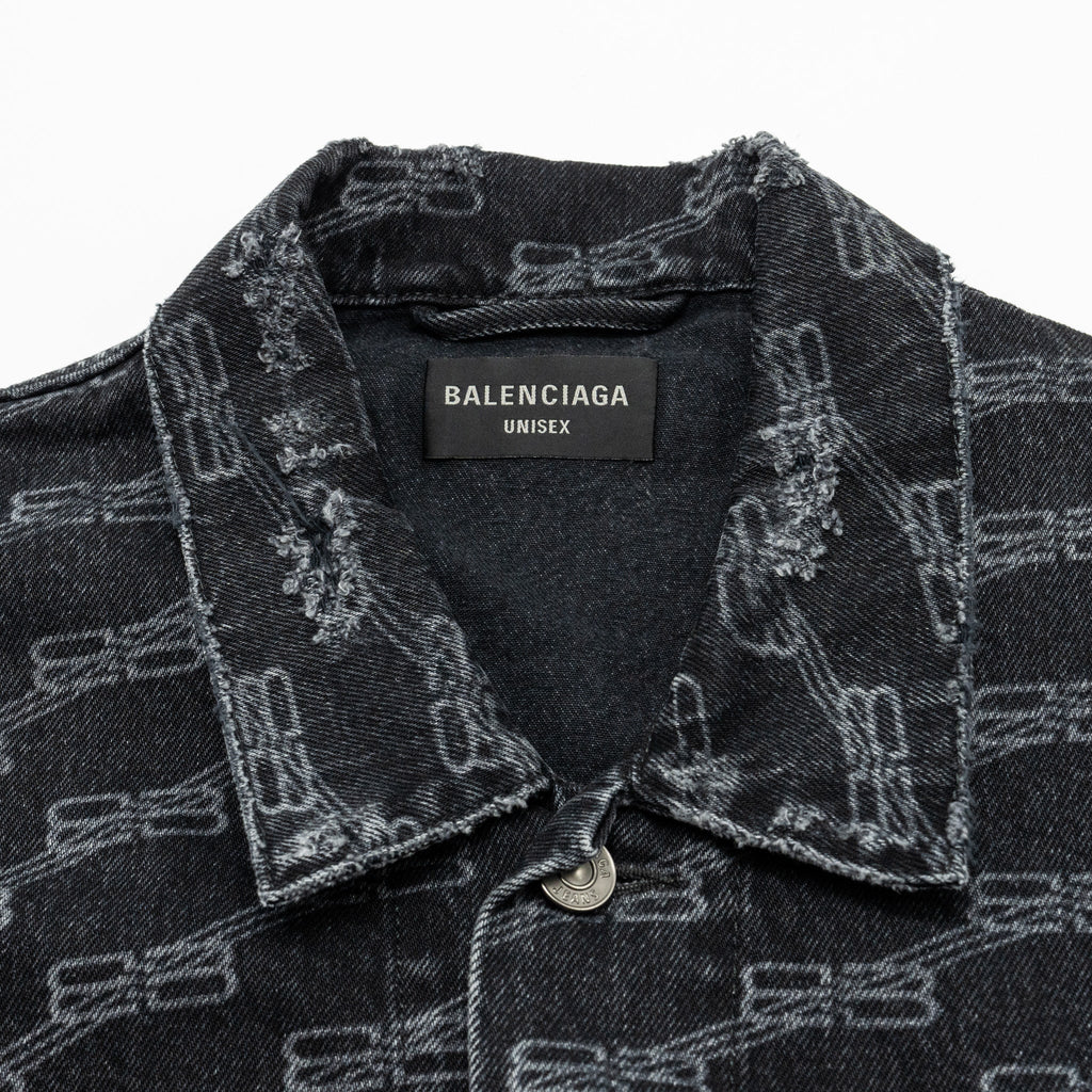 balenciaga-size-xs-oversized-logo-print-denim-jacket-black