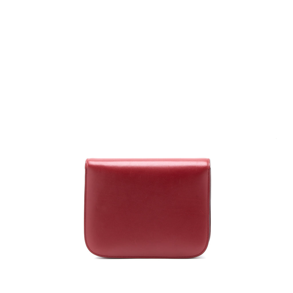 celine-medium-classic-box-calfskin-red-ghw-1