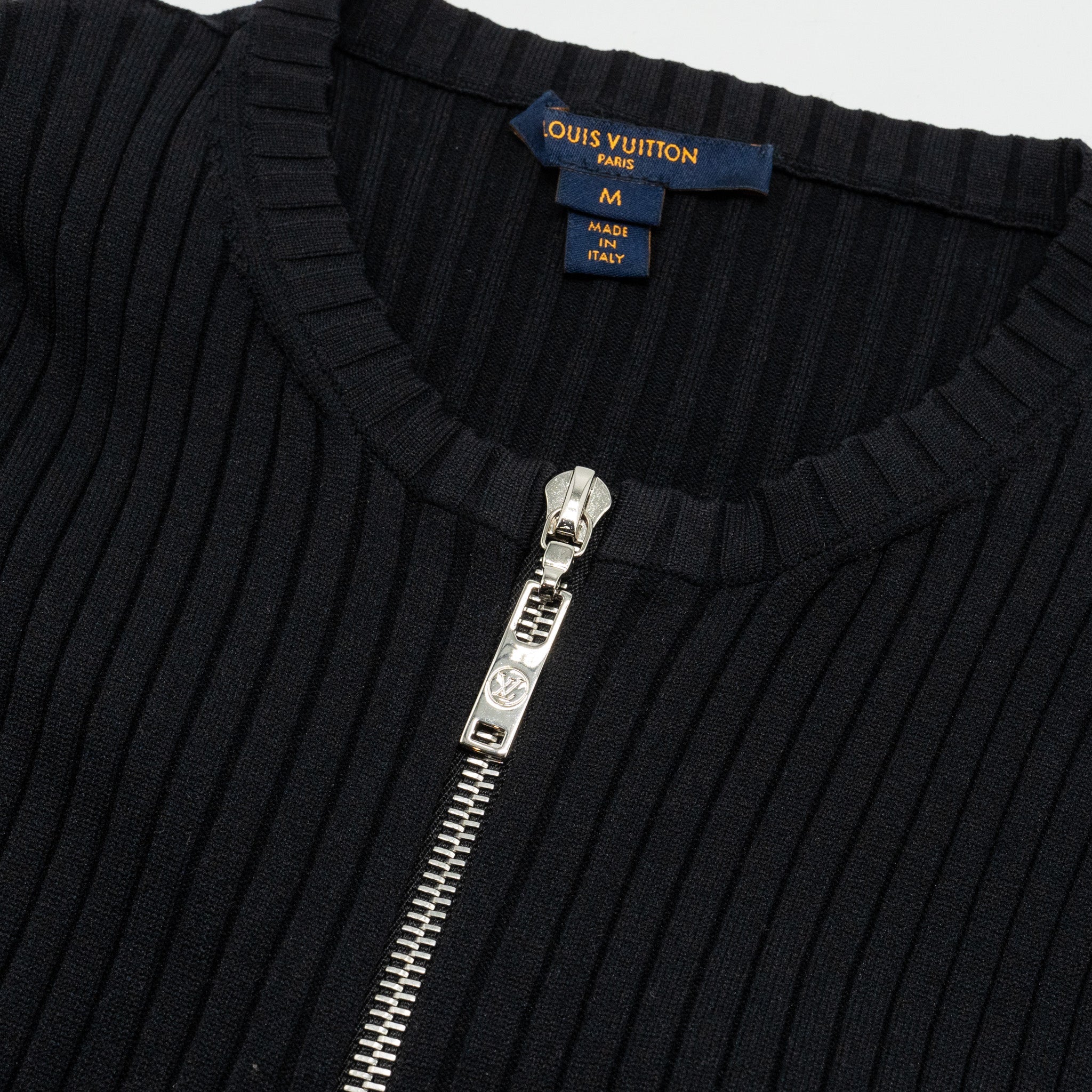 louis-vuitton-size-m-rib-knit-dress-polyamide-wool-black-white