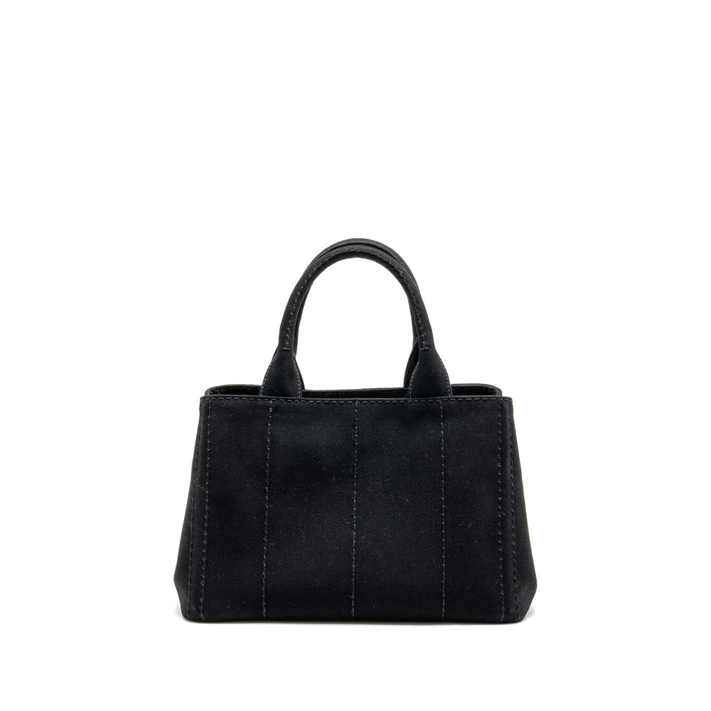 prada-small-canapa-tote-bag-canvas-black-white-ghw