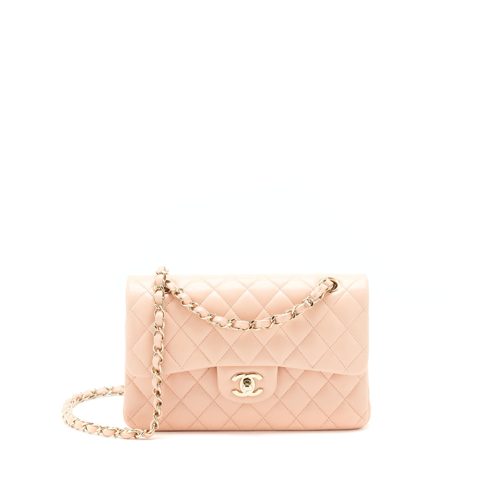 chanel-small-rectangular-double-flap-lambskin-pink-lghw