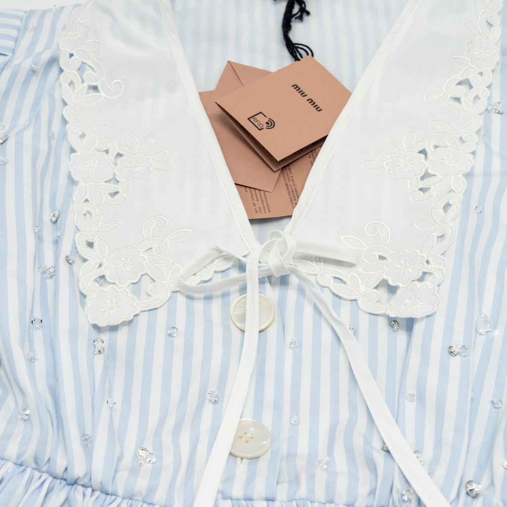 miu-miu-size-36-lace-collar-striped-dress-with-crystal-cotton-white-blue